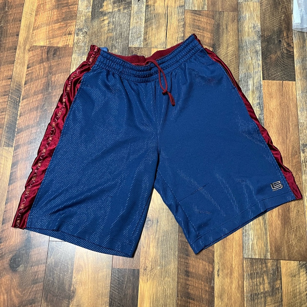 Nike Men's Navy and Burgundy Athletic Shorts